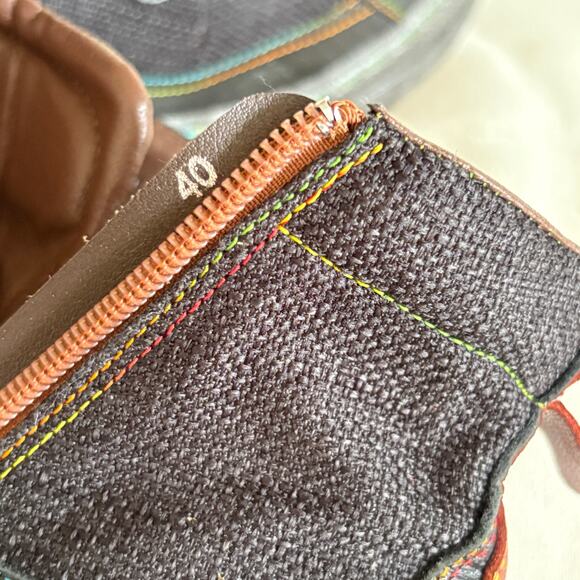 CrazyCatz Patchwork Boots 9.5 Black Leather Ankle Bootie Combat Boho Art to Wear - Picture 4 of 7